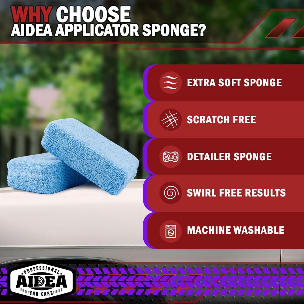 Microfiber Applicator Pad-8Pack, Car Wash Sponge, — view 4