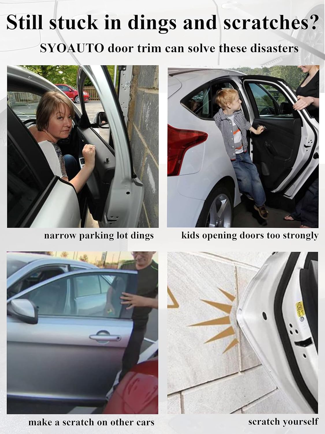 32Ft(10M) Door Edge Guard Black Car — view 3