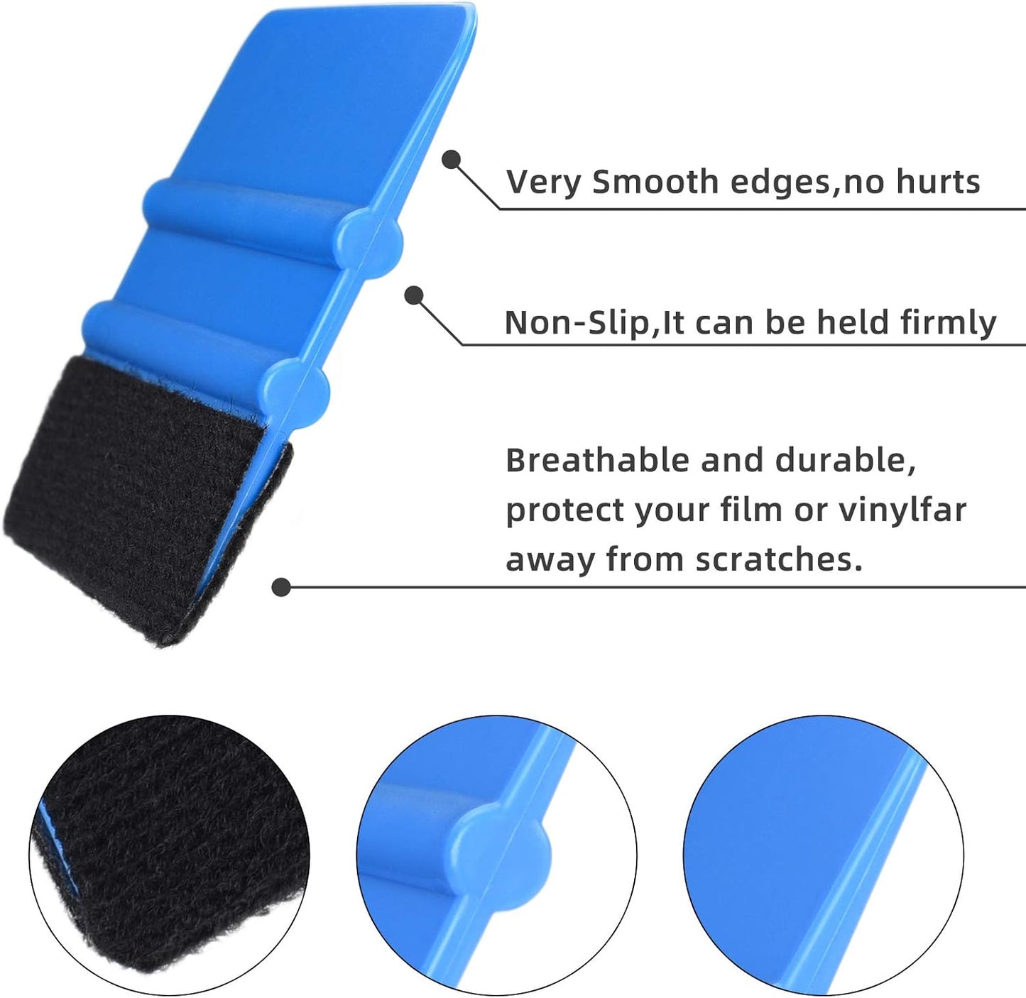 Durable Black Felt Edge Vinyl Squeegee — view 4