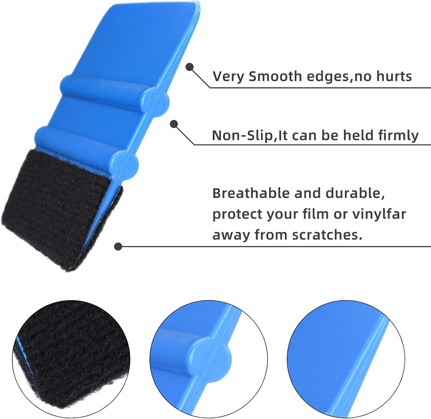 Durable Black Felt Edge Vinyl Squeegee — view 4