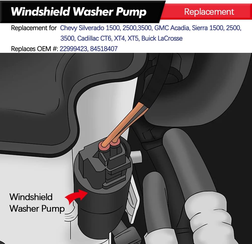 Chevy Silverado windshield washer pump — view 6