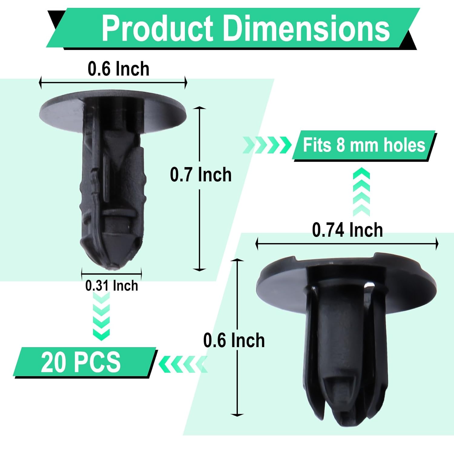 Fender liner retainer clips Hyundai Kia 20 pack — view 3