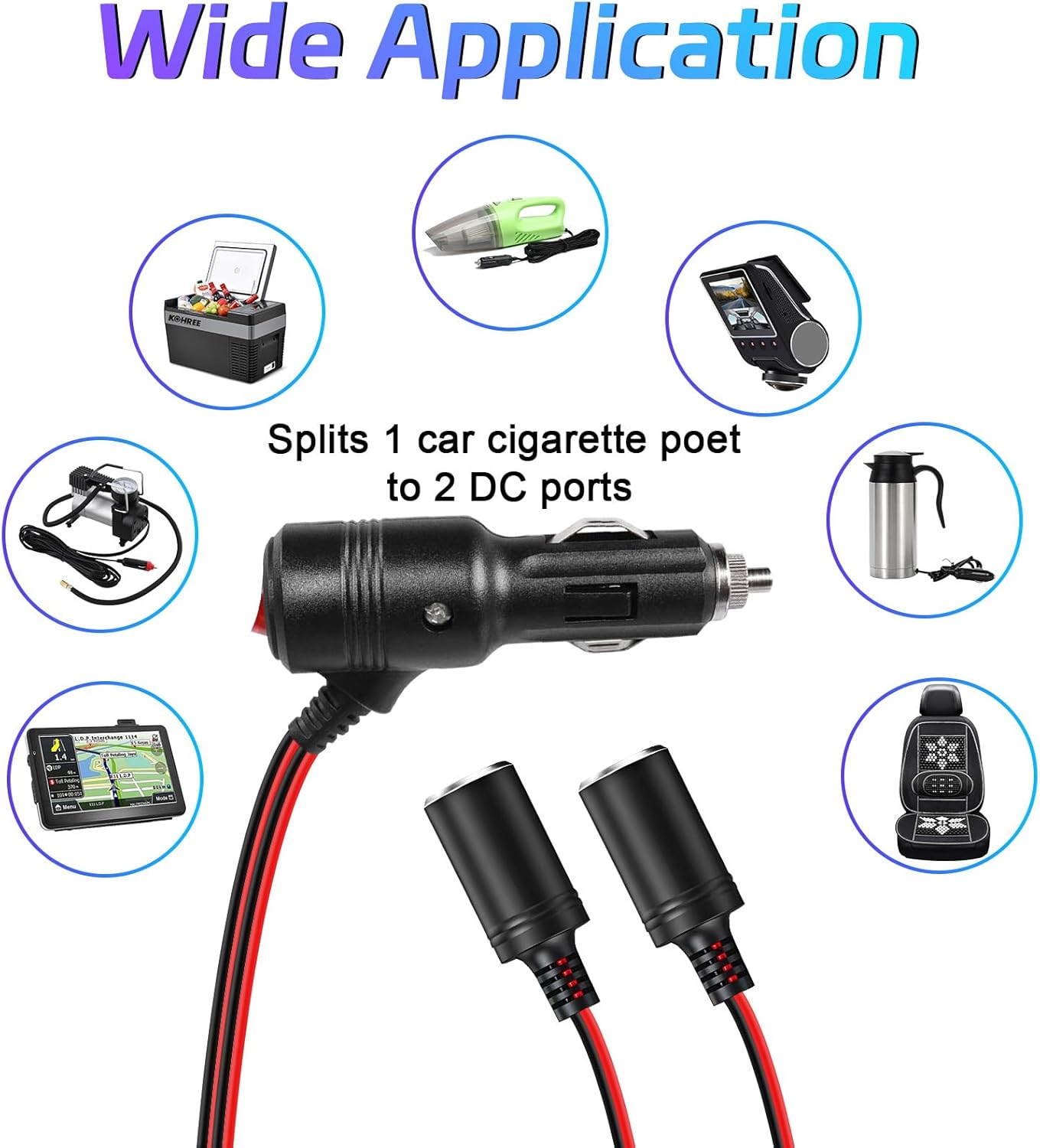 Car Cigarette Lighter Splitter,2-Socket Cigarette Lighter — view 5