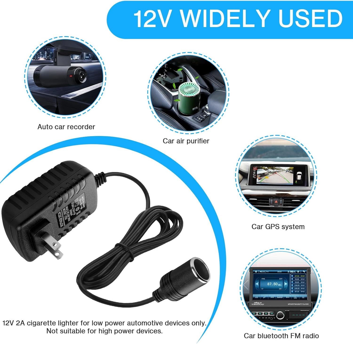 AC to DC car cigarette lighter adapter 24W — view 5