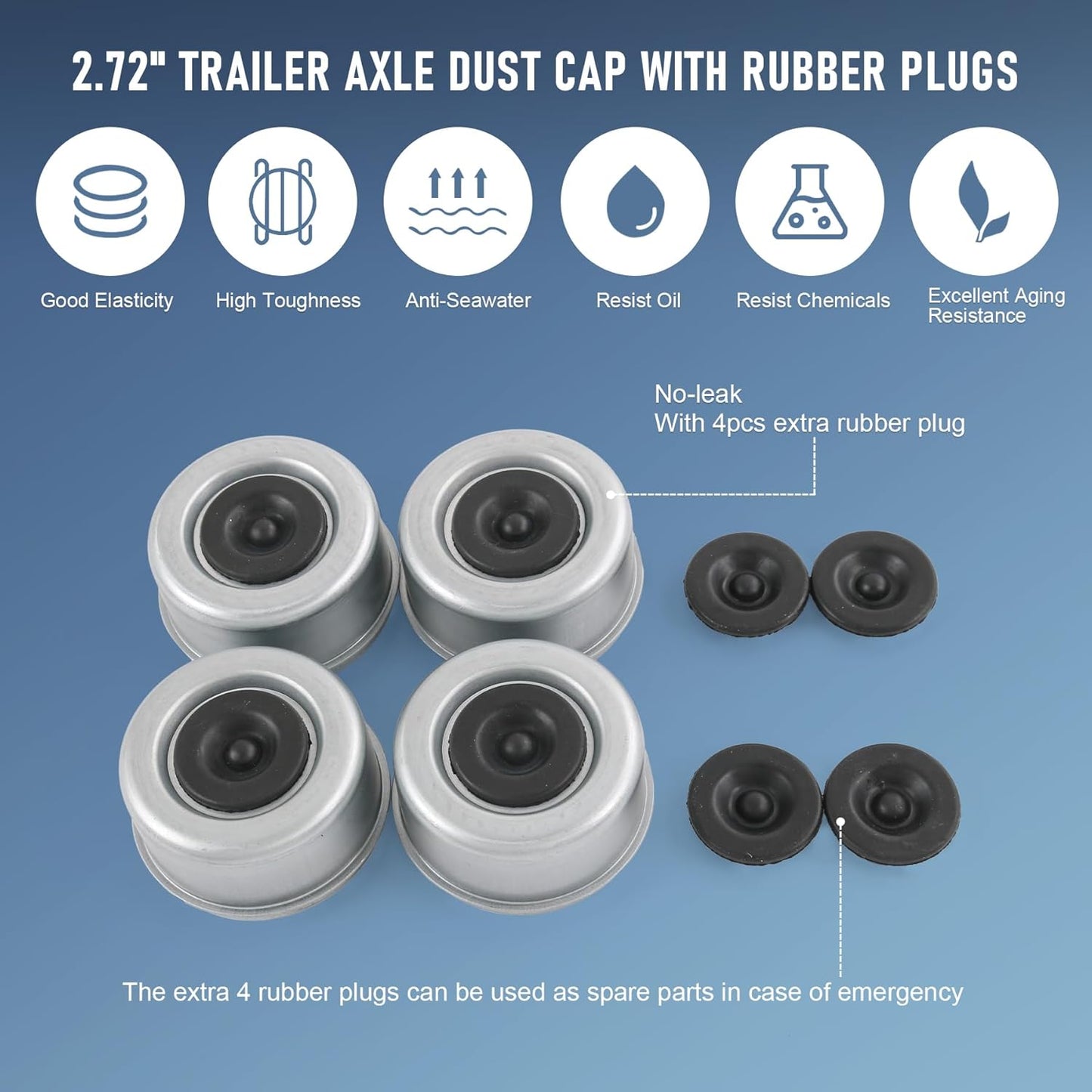 4pcs 2.72 Trailer Axle Wheel Hub — view 5