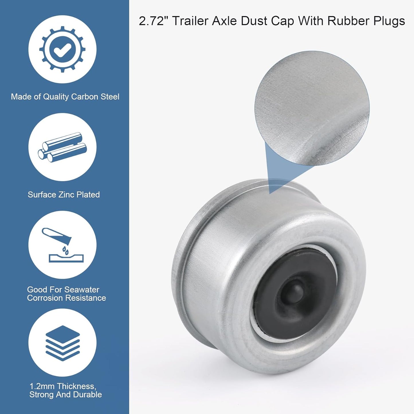 4pcs 2.72 Trailer Axle Wheel Hub — view 7