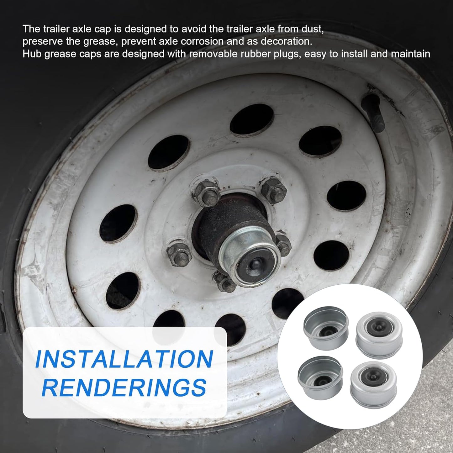 4pcs 2.72 Trailer Axle Wheel Hub — view 8