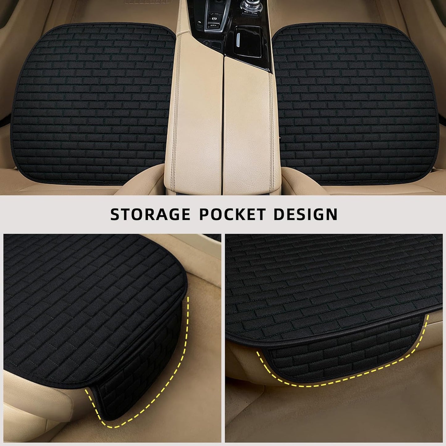 Black rear car seat cover — view 4