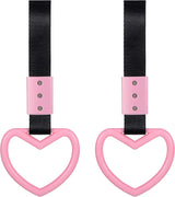 Heart shaped car handle straps light pink 2 pack — view 2