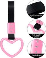 Heart shaped car handle straps light pink 2 pack — view 4