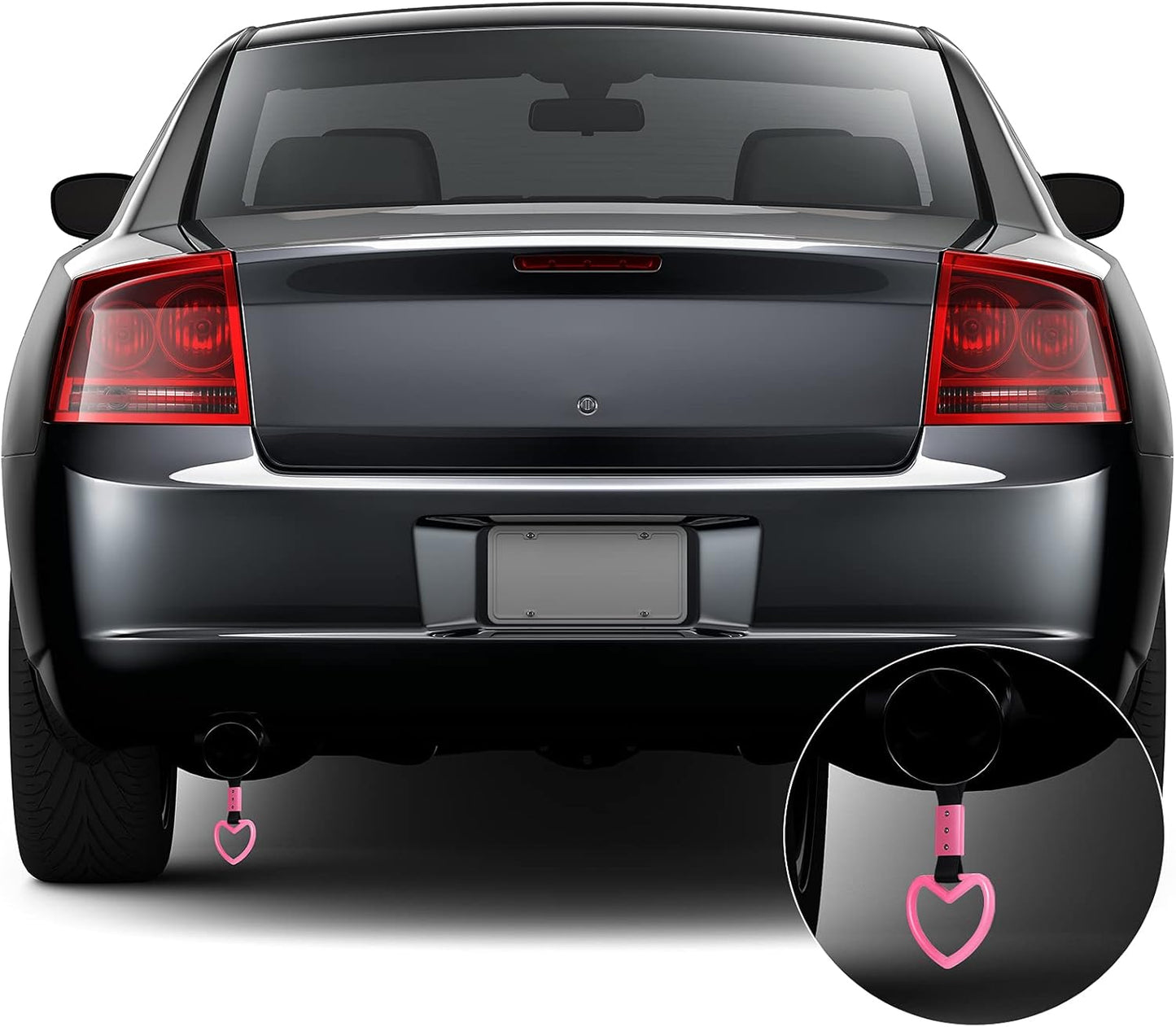 Heart shaped car handle straps light pink 2 pack — view 5
