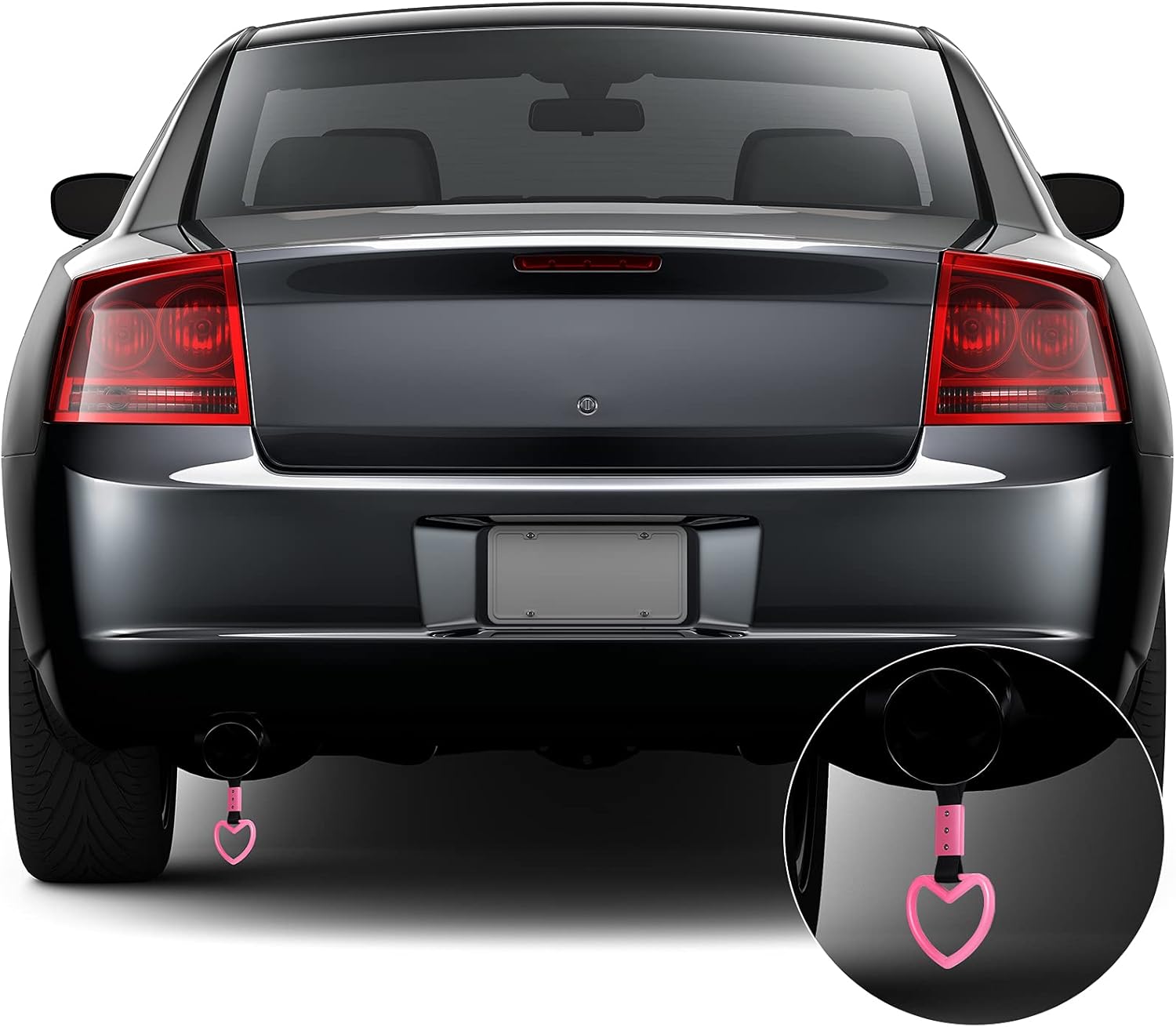 Heart shaped car handle straps light pink 2 pack — view 5