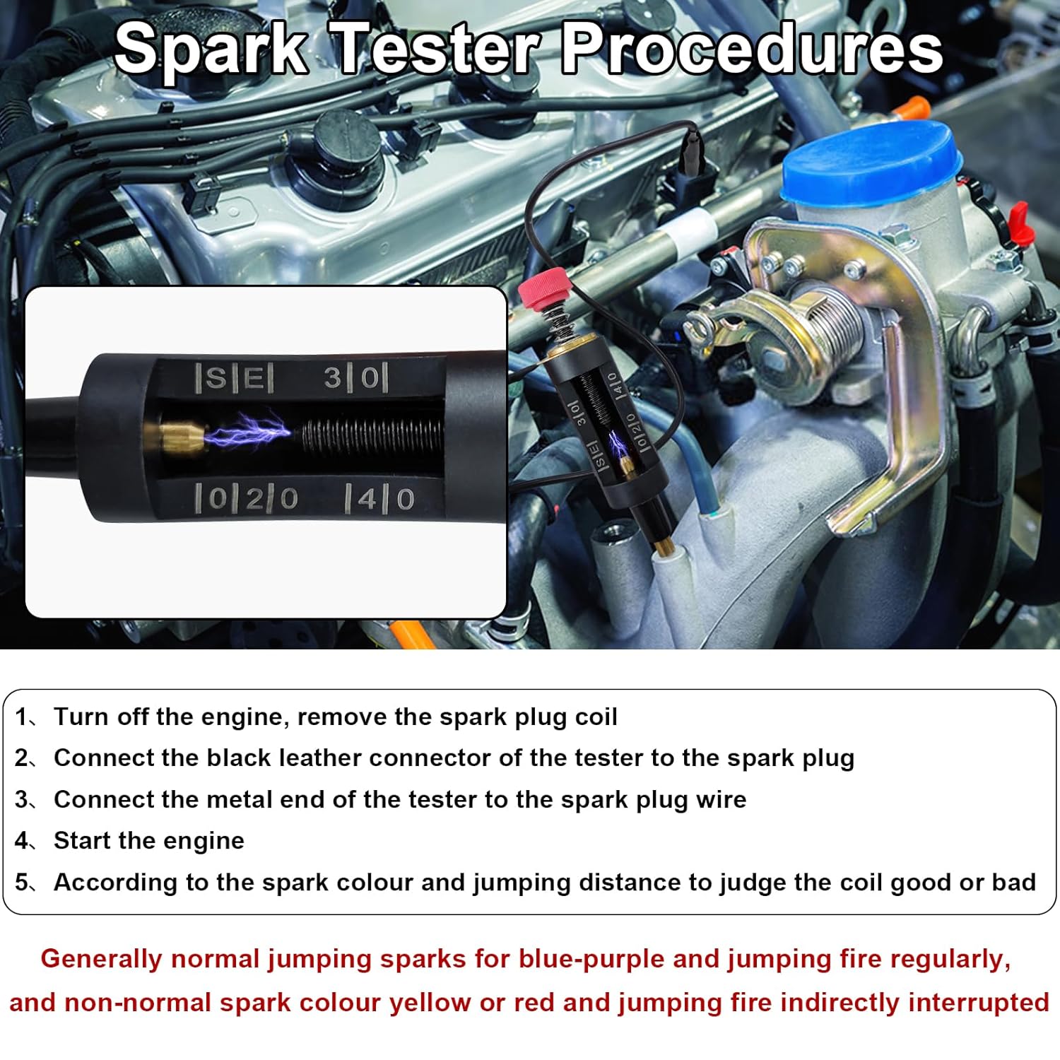 Spark plug ignition coil tester tool — view 5