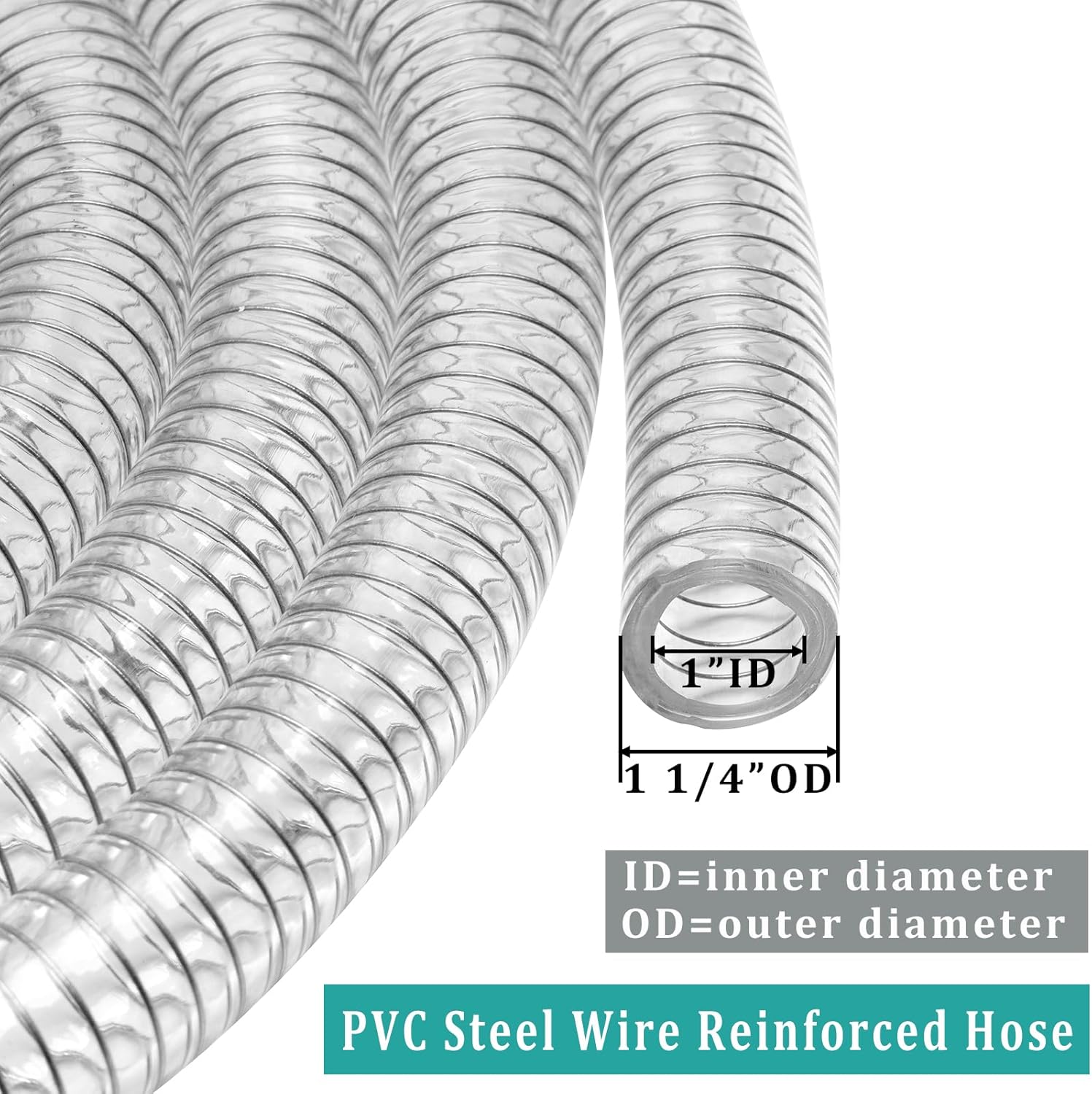 Wire reinforced suction hose 1 inch 10ft — view 3