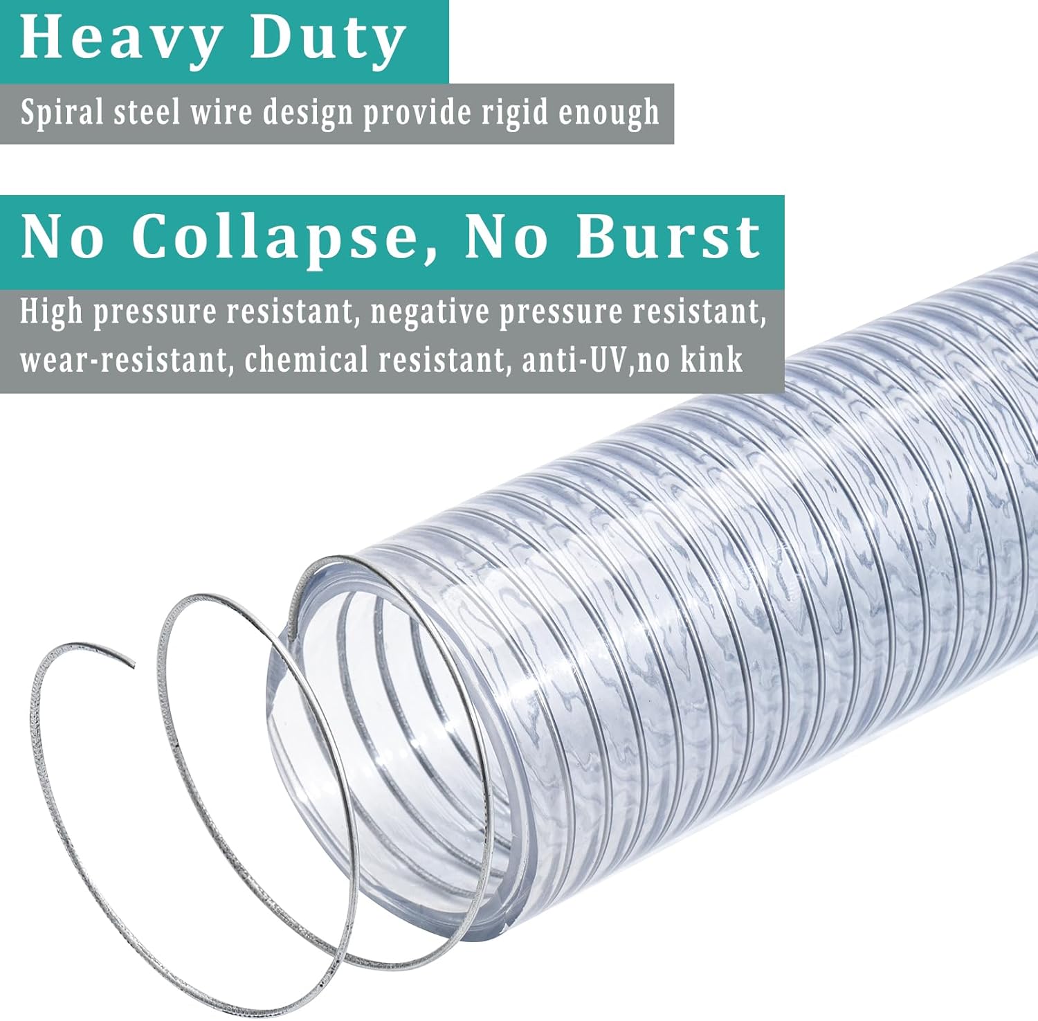 Wire reinforced suction hose 1 inch 10ft — view 5