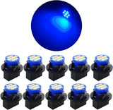 T10 194 168 dash LED bulbs 10 pack blue — view 2