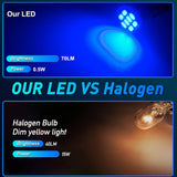 T10 194 168 dash LED bulbs 10 pack blue — view 9