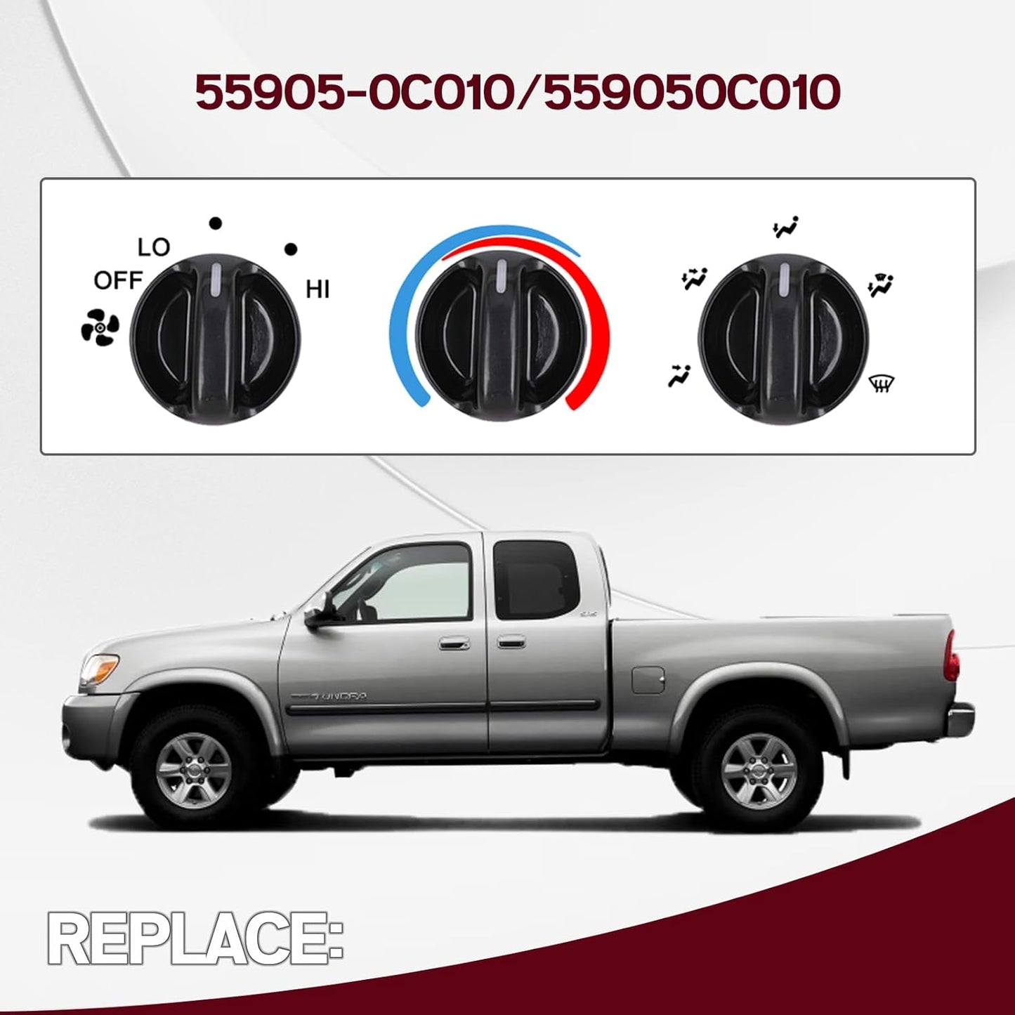 Toyota Tundra AC knobs 3 pack — view 3
