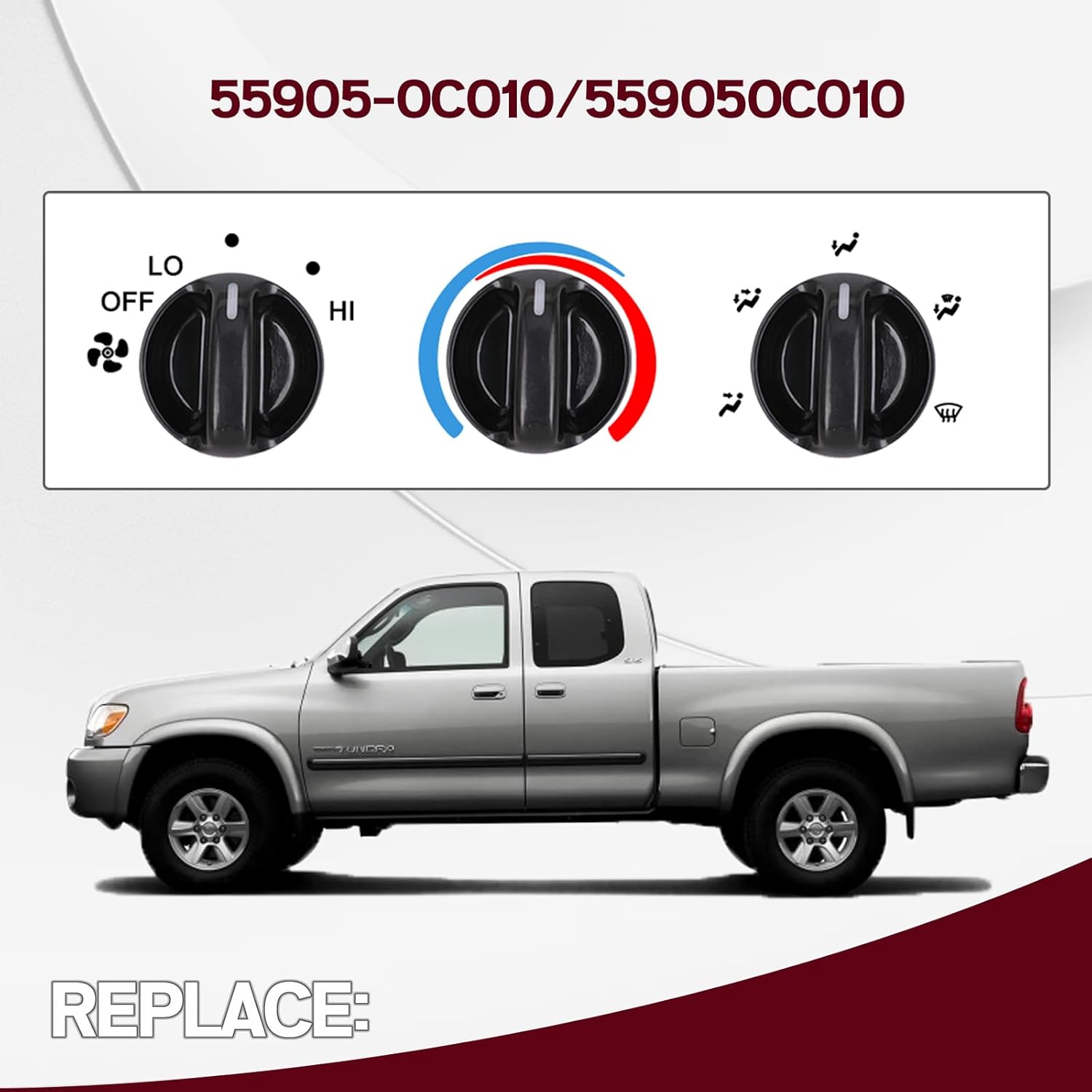 Toyota Tundra AC knobs 3 pack — view 3