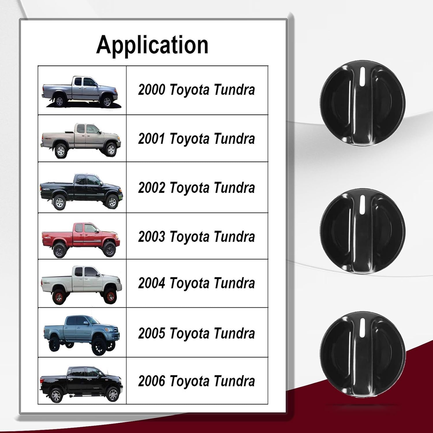 Toyota Tundra AC knobs 3 pack — view 8