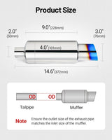 Stainless steel exhaust muffler tip 14.6 inch — view 3