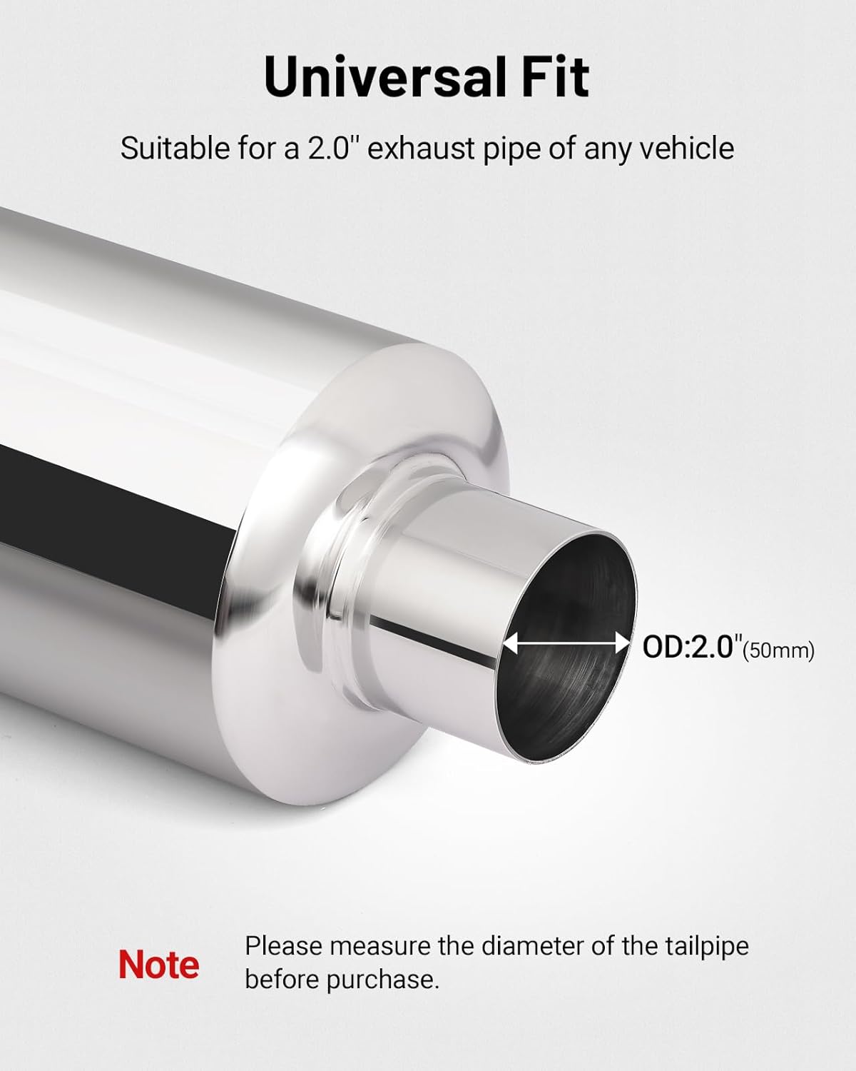 Stainless steel exhaust muffler tip 14.6 inch — view 4