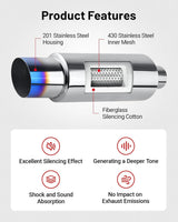 Stainless steel exhaust muffler tip 14.6 inch — view 5