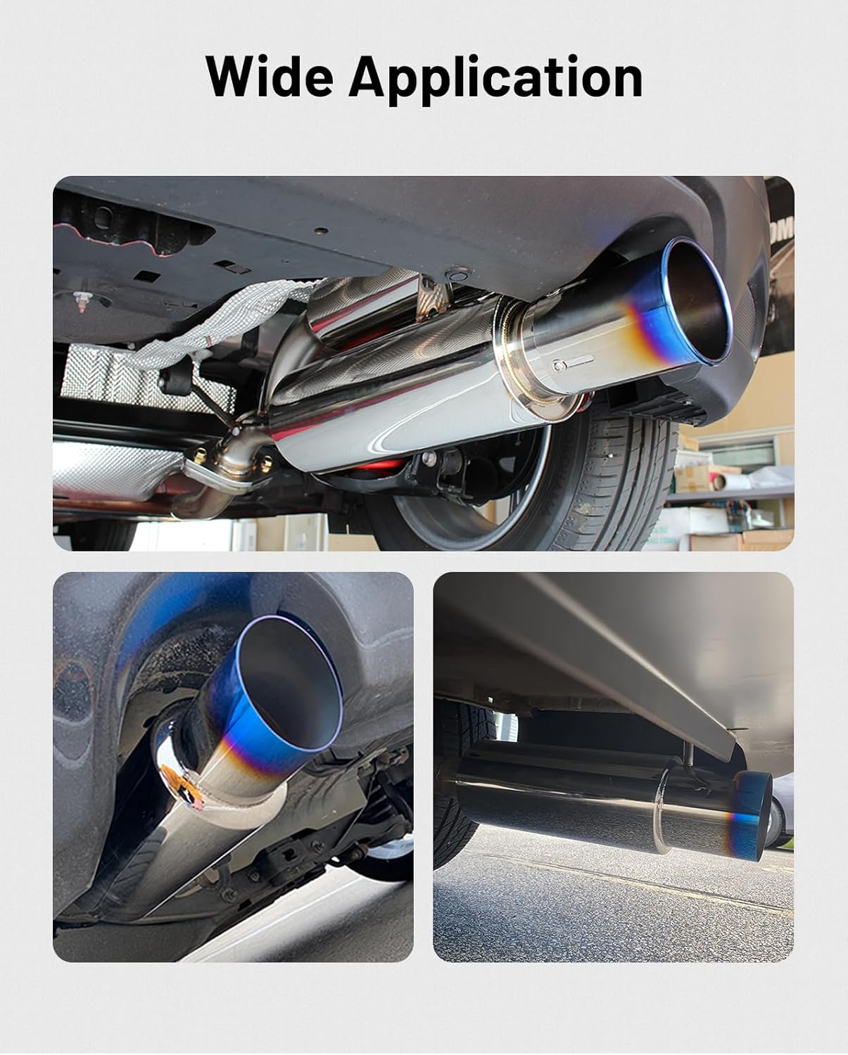 Stainless steel exhaust muffler tip 14.6 inch — view 7