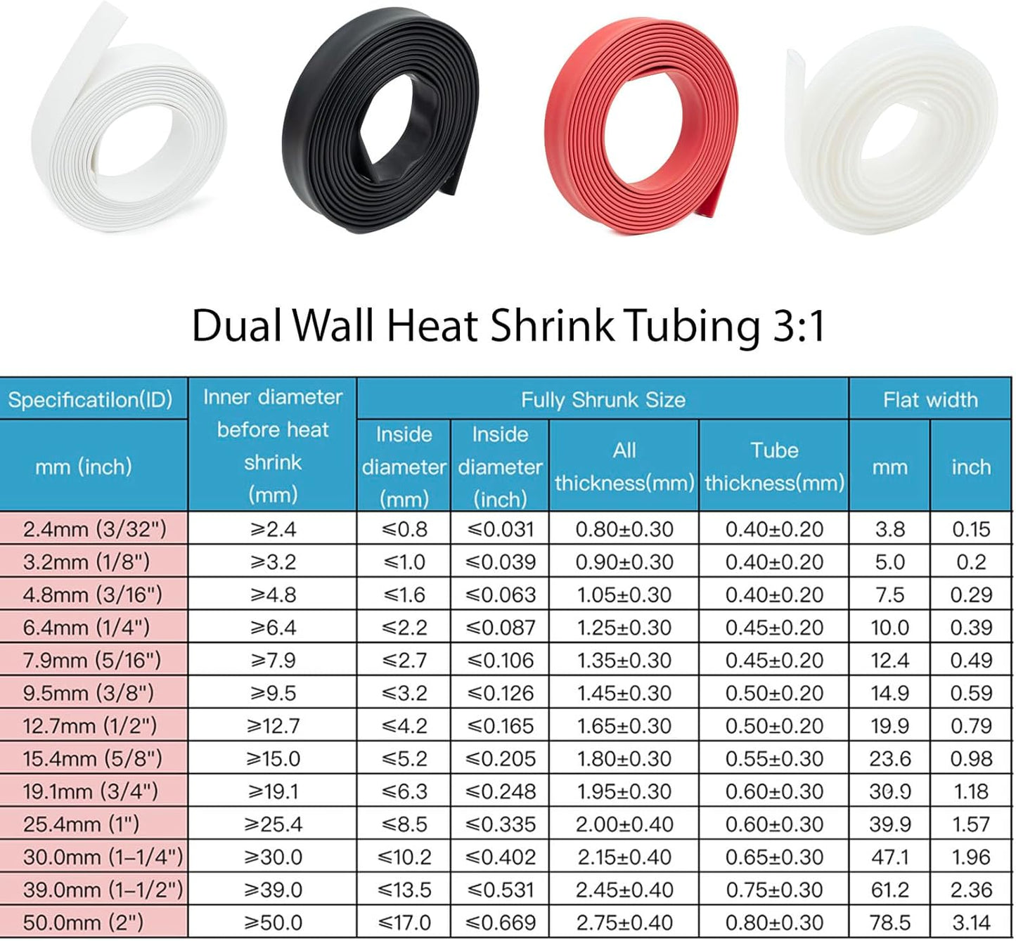 1/2 inch marine heat shrink tubing white — view 3
