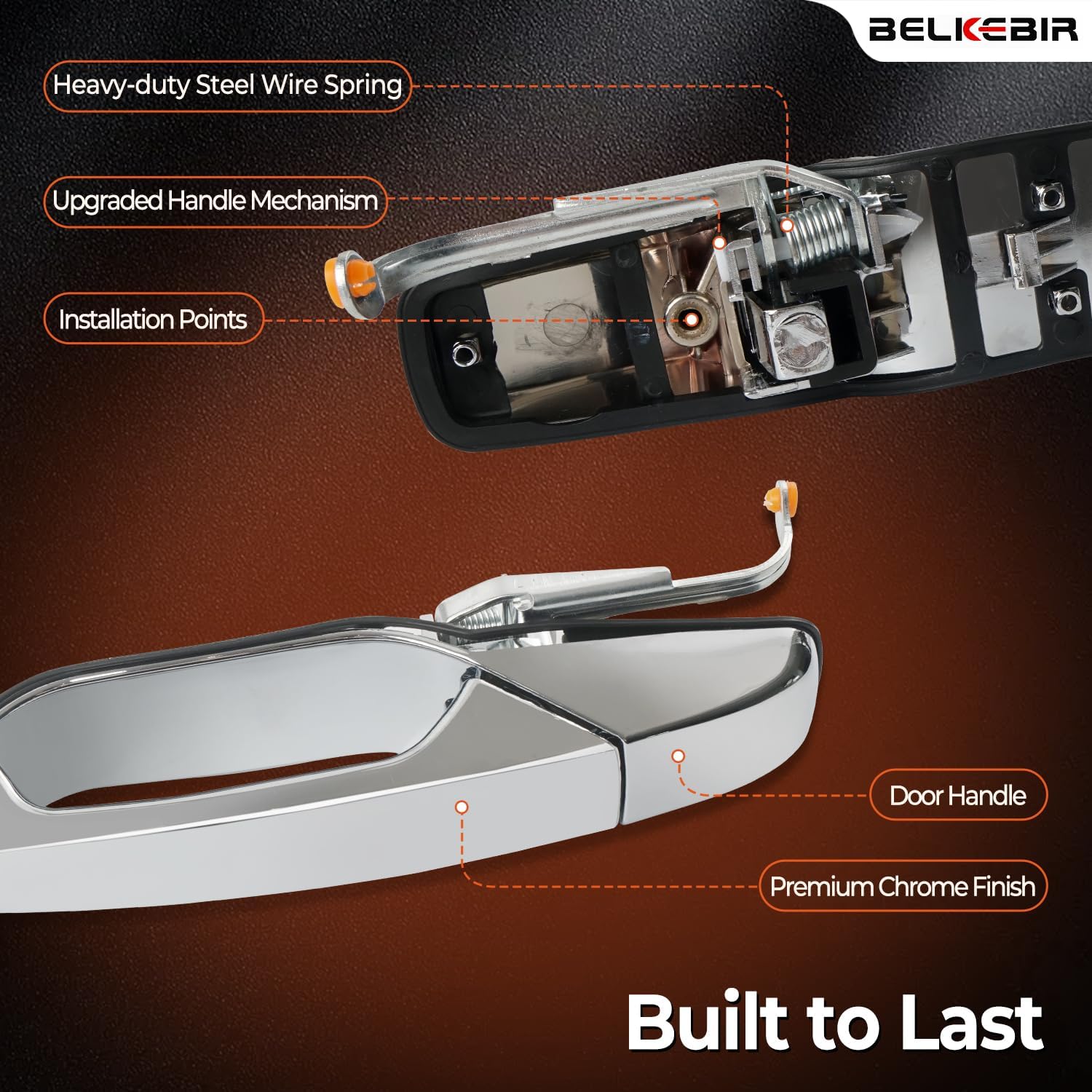 Chevy Silverado rear left chrome door handle — view 6