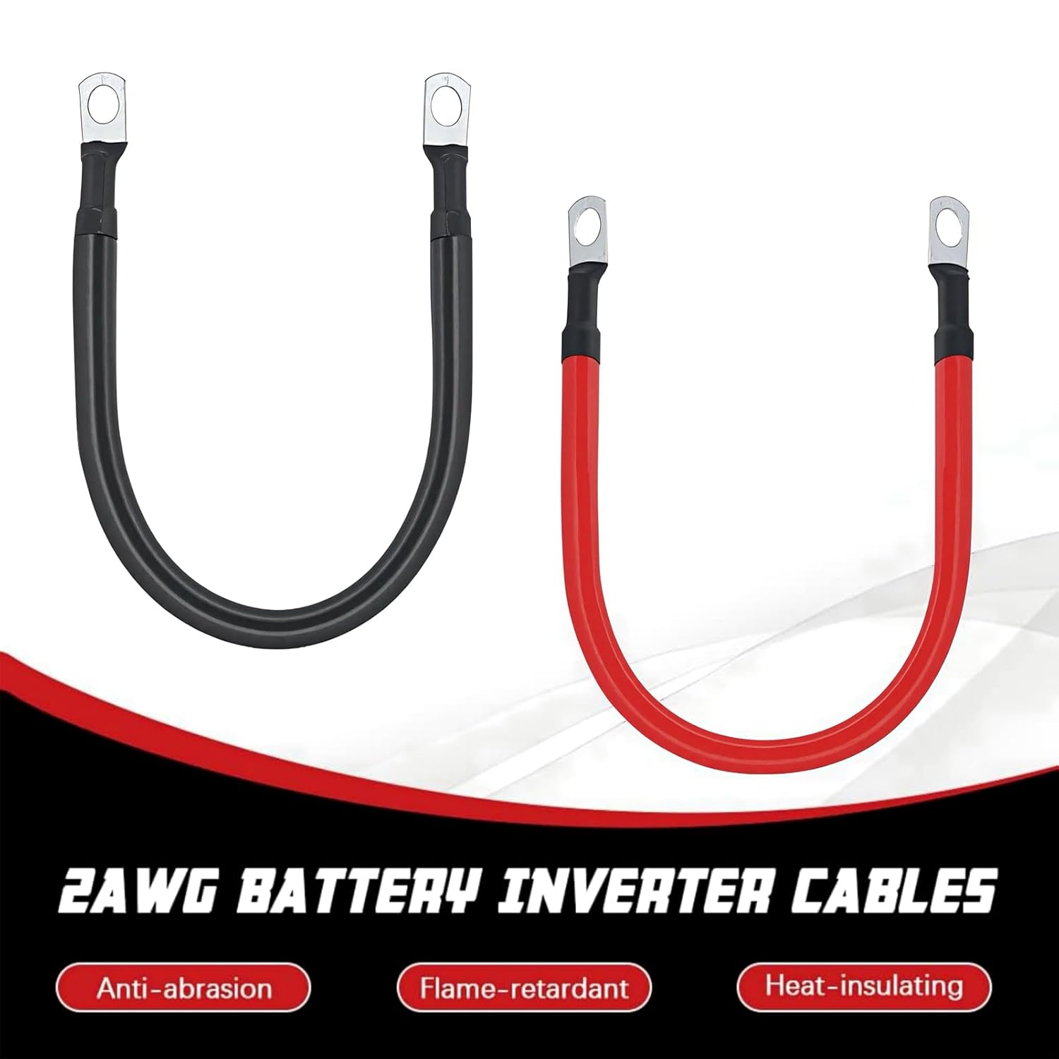 2 AWG copper battery inverter cable 1ft — view 3