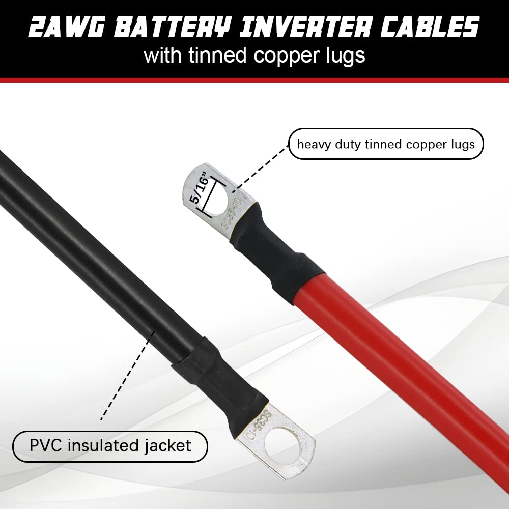 2 AWG copper battery inverter cable 1ft — view 4