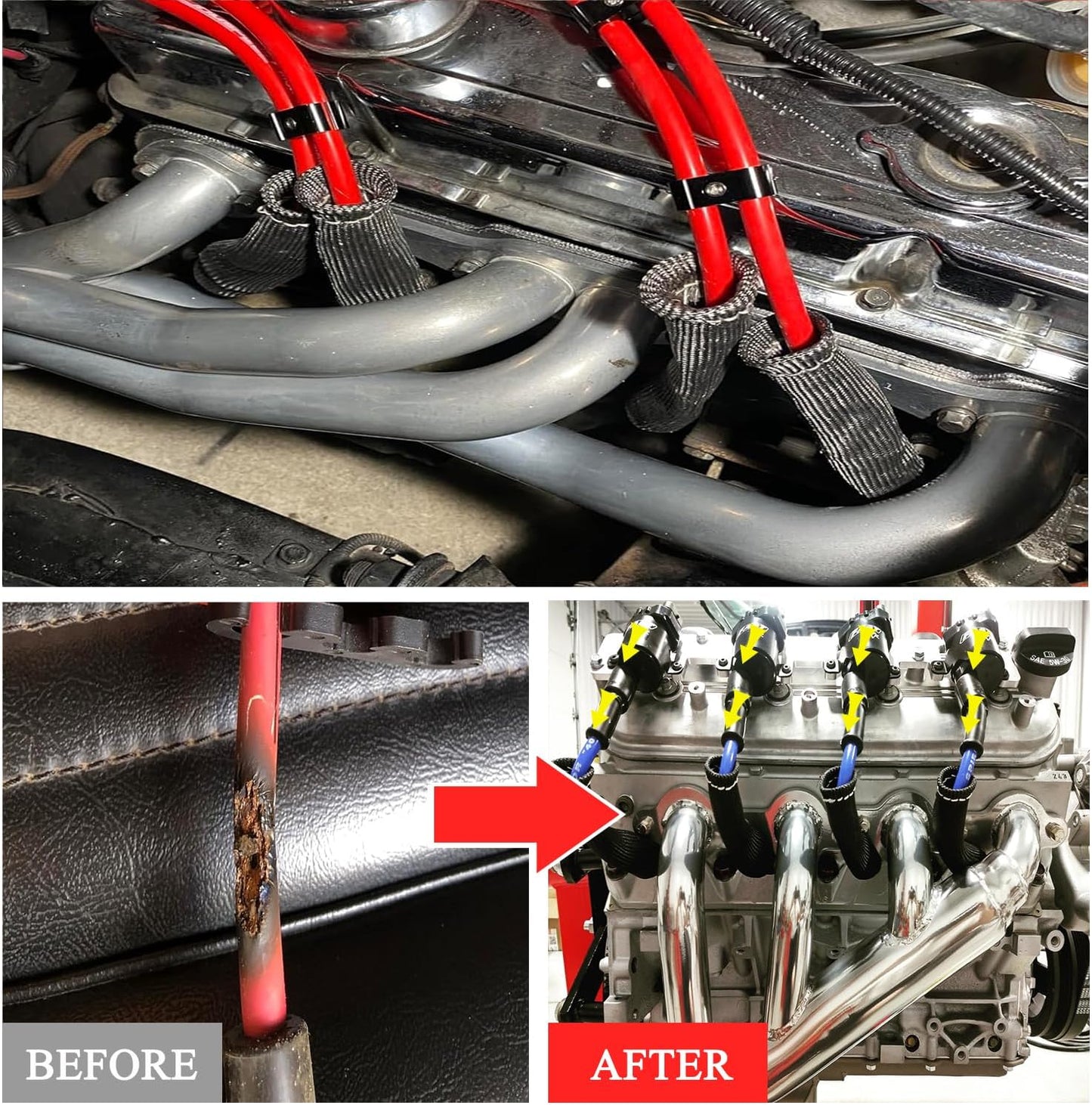 Spark plug wire boot heat shield 8 pack — view 4