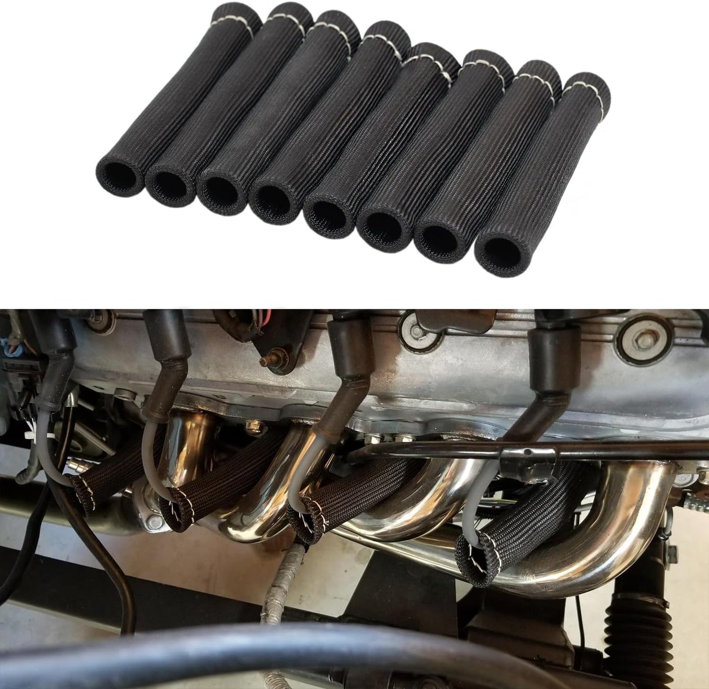 Spark plug wire boot heat shield 8 pack — view 5