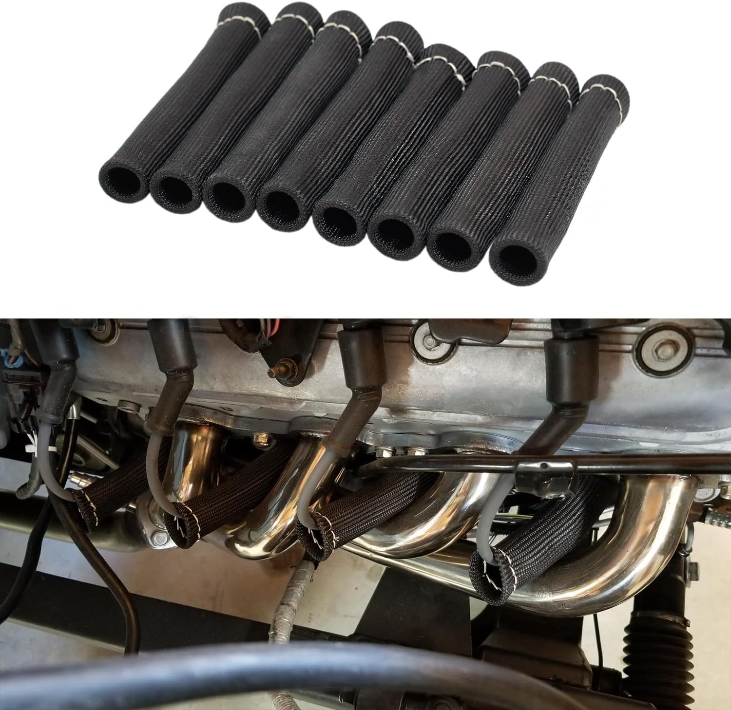 Spark plug wire boot heat shield 8 pack — view 5