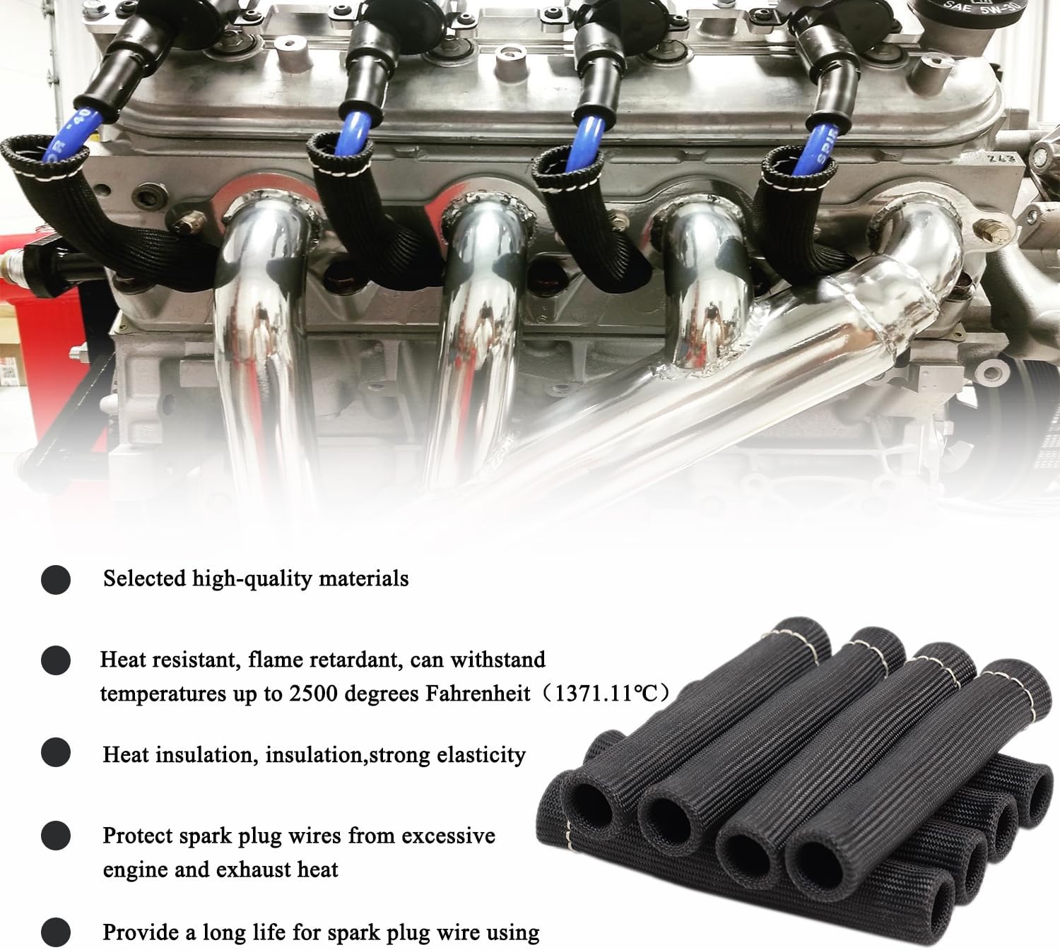 Spark plug wire boot heat shield 8 pack — view 7