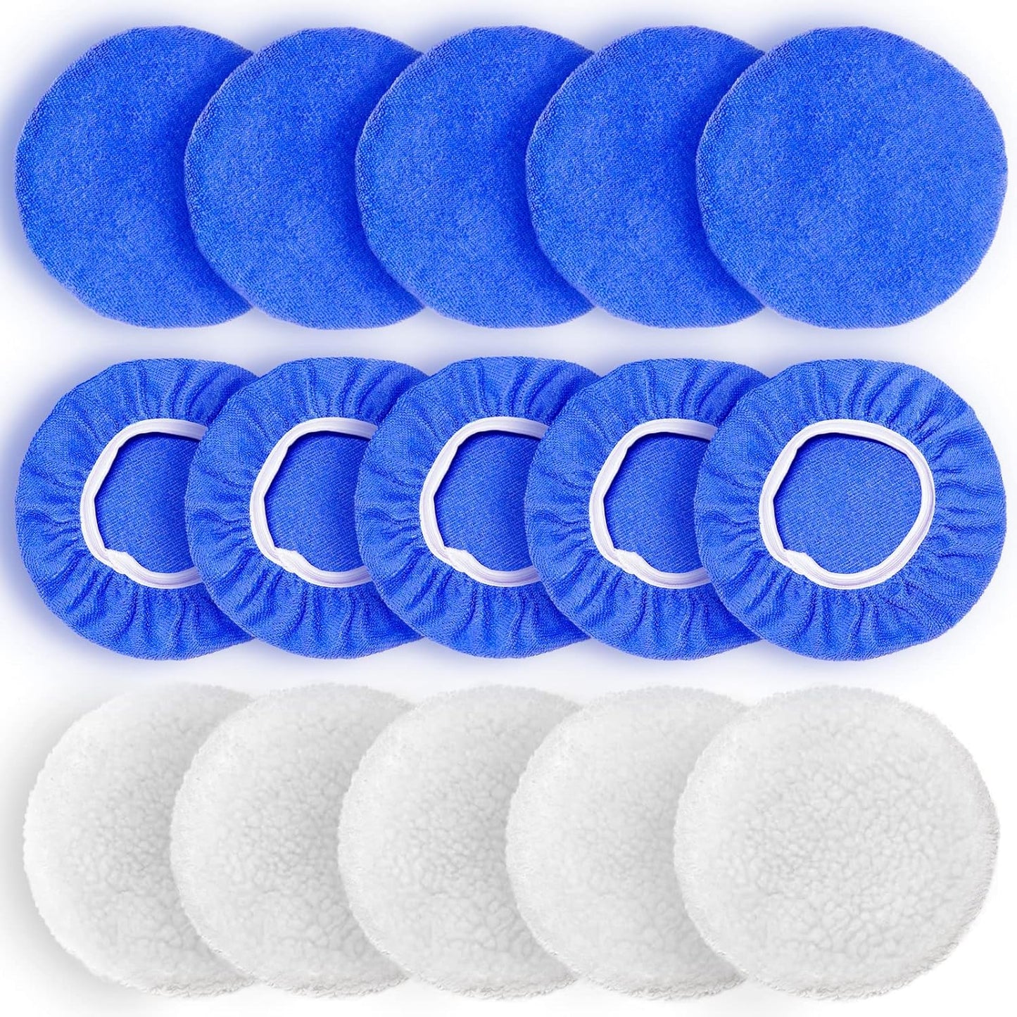 Car polisher pad bonnet 15 pack — view 2