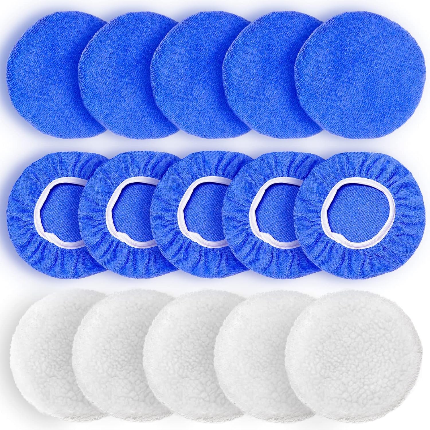 Car polisher pad bonnet 15 pack — view 2