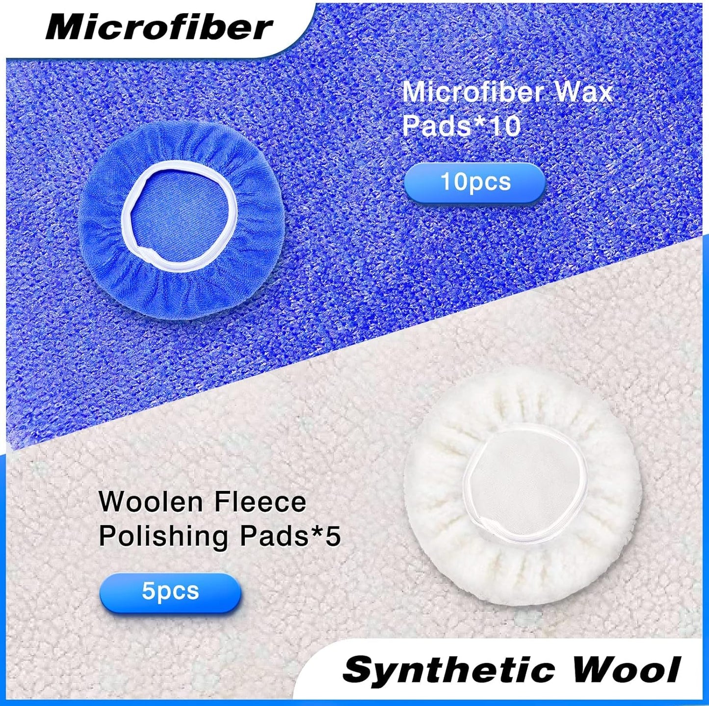 Car polisher pad bonnet 15 pack — view 4
