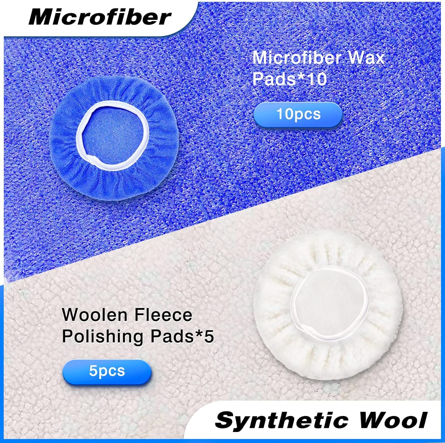 Car polisher pad bonnet 15 pack — view 4