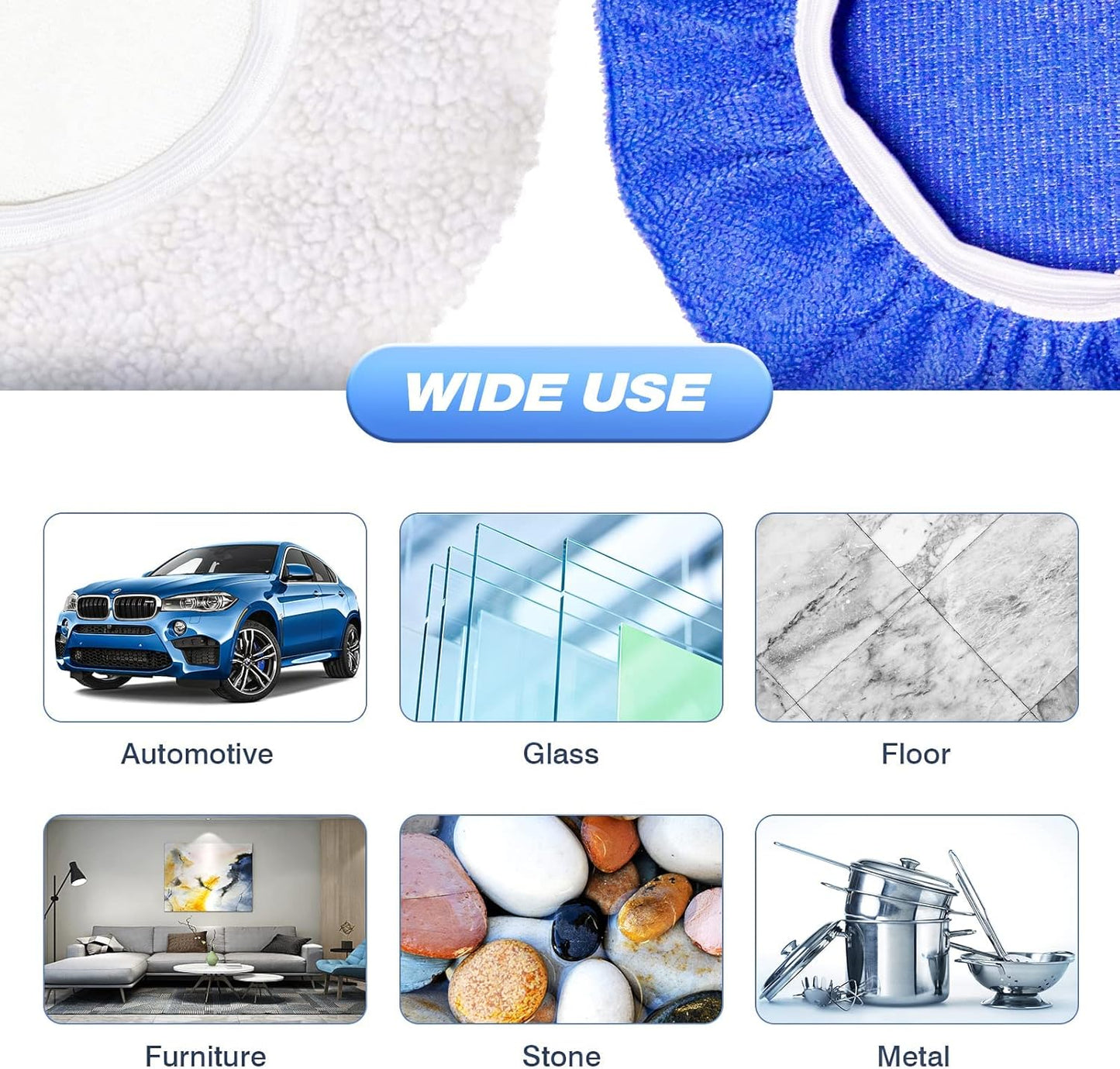 Car polisher pad bonnet 15 pack — view 6