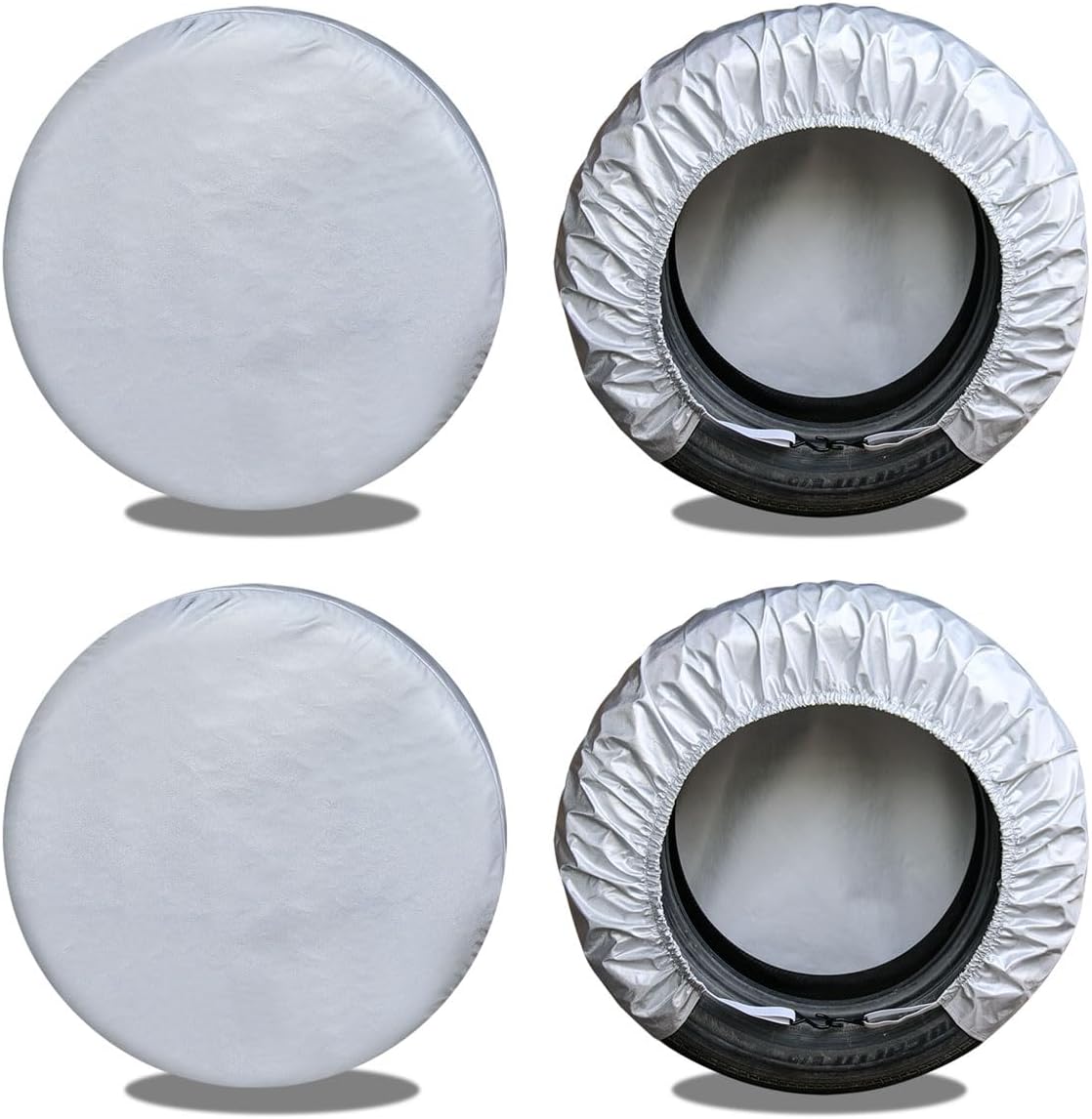 RV tyre covers set of 4 silver — view 2