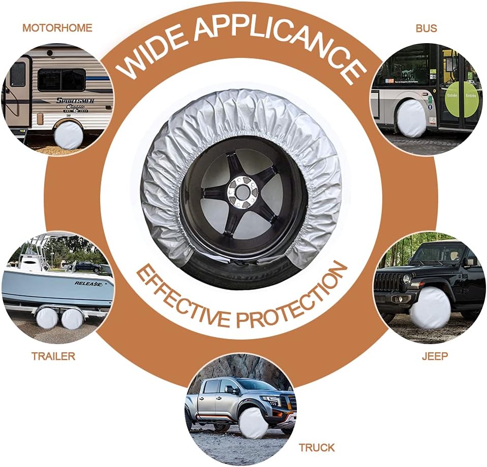 RV tyre covers set of 4 silver — view 8