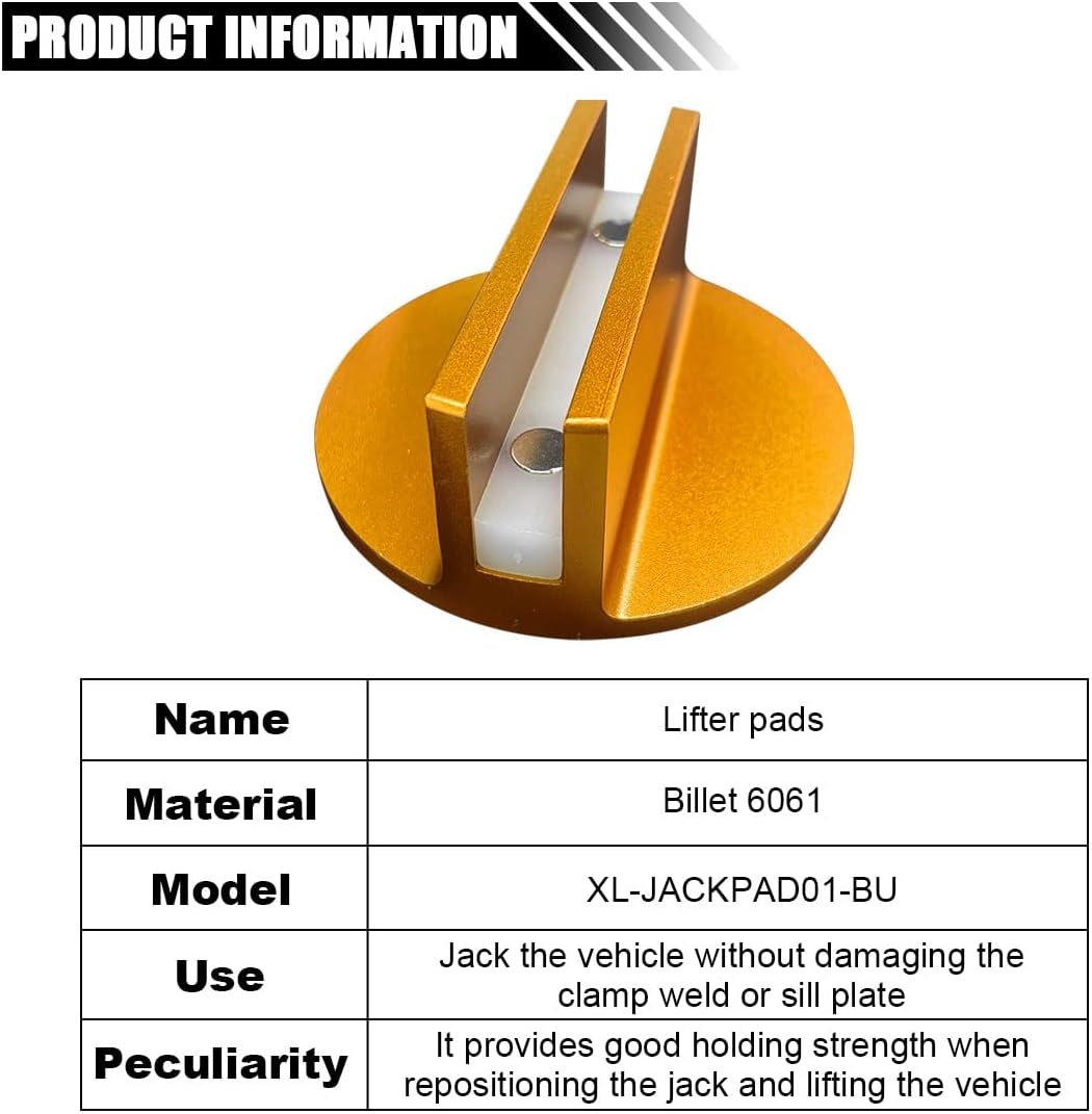 Universal magnetic aluminium jack pad orange — view 4