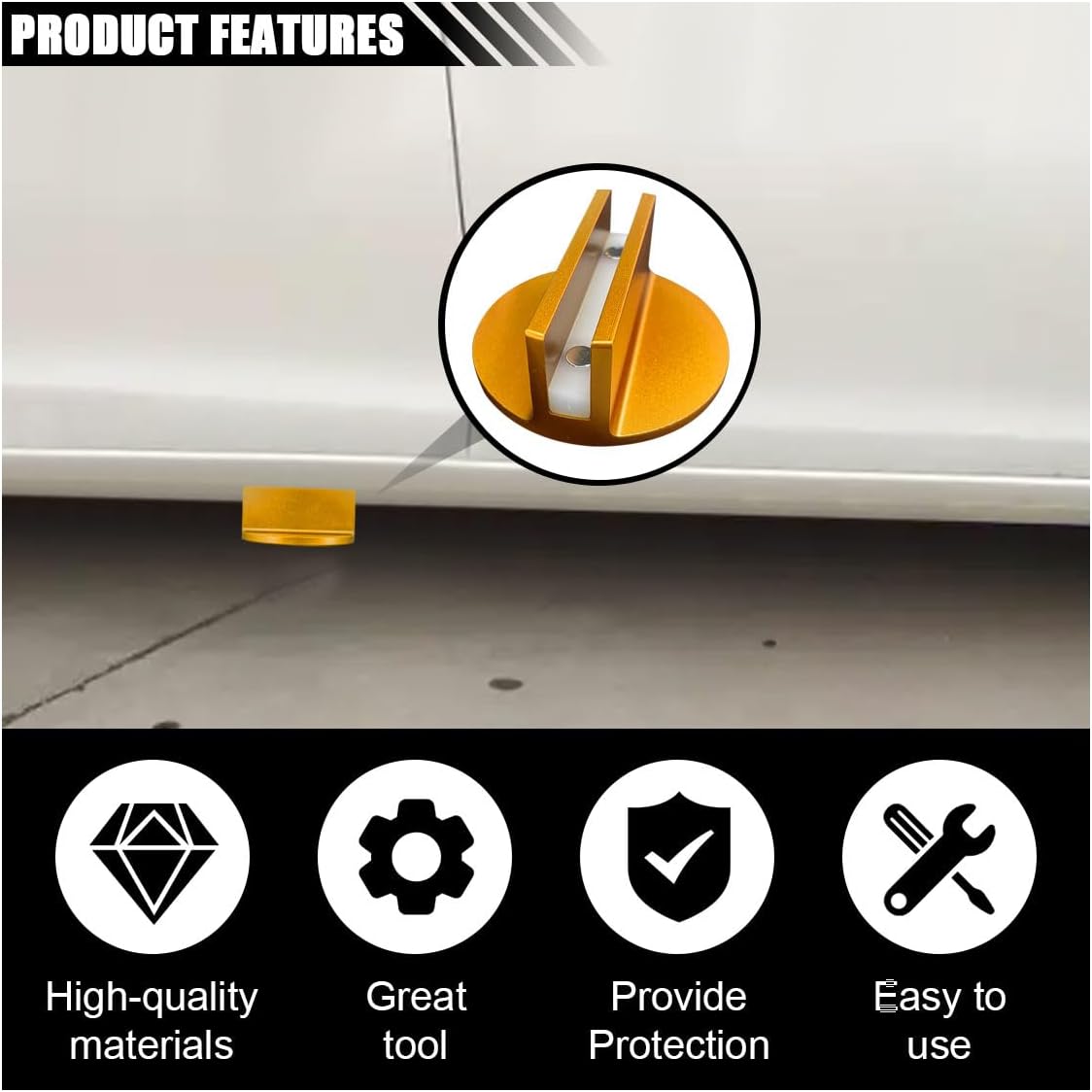Universal magnetic aluminium jack pad orange — view 5