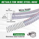 Steel wire suction hose 10ft 3/4 inch — view 3