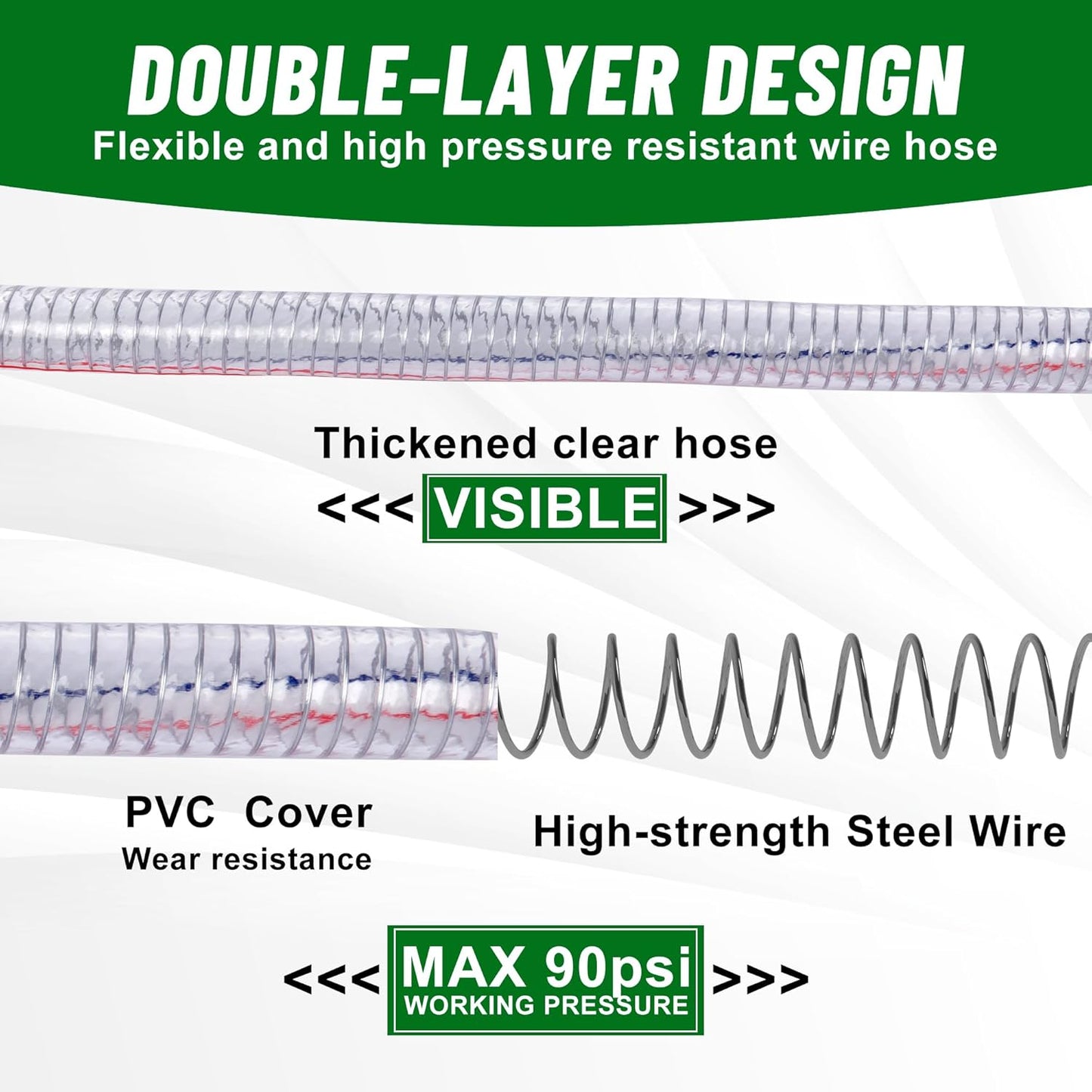 Steel wire suction hose 10ft 3/4 inch — view 5