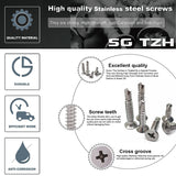 Stainless steel sheet metal tek screws 100 pack — view 5