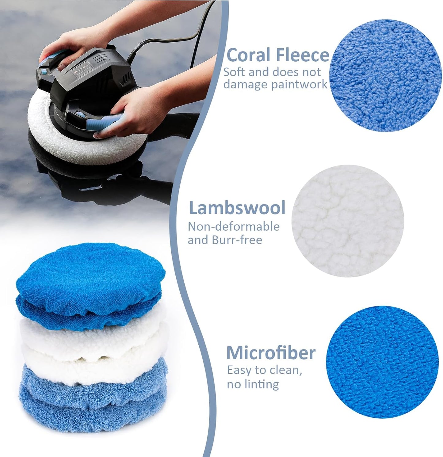 Car polishing buffing pad 10 inch 6 pack — view 5