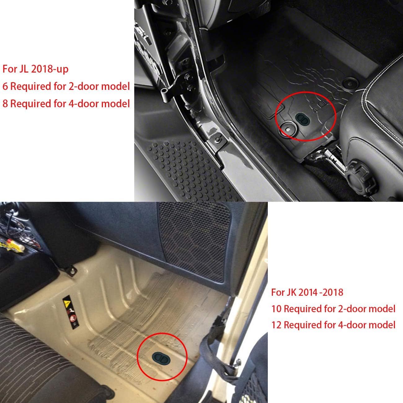 Jeep Wrangler floor pan drain plug 4 pack — view 5